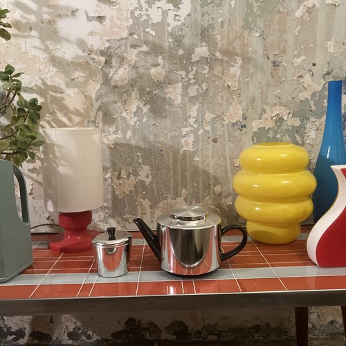 Teekanne mit aluhaupe - teekanne,
