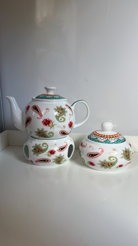 3er set teekanne mit stövchen - set,